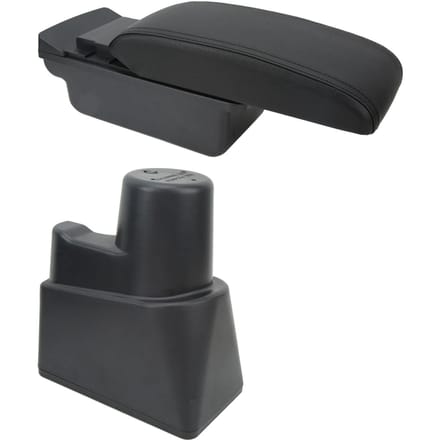 Middenconsole Armsteun Opbergdoos met 3 USB-poorten LED Sfeerverlichting Dubbele Laag Verstelbaar black