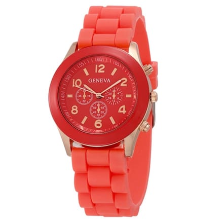 Fako® - Horloge - Geneva - Siliconen Candy - Rood