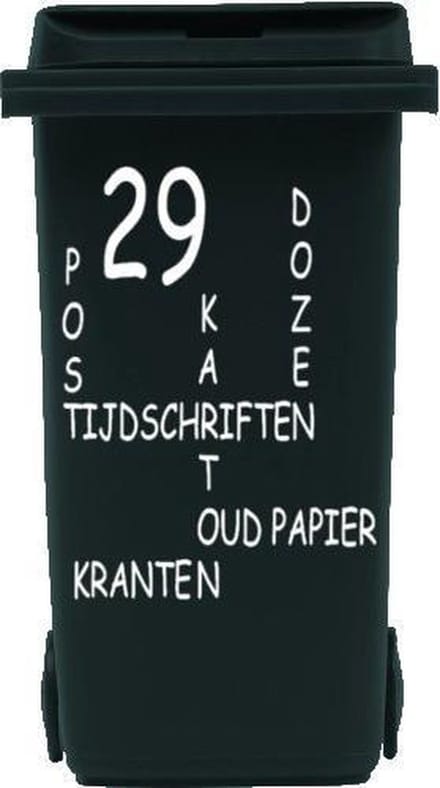 Sticker voor papier kliko container met huisnummer | Rosami