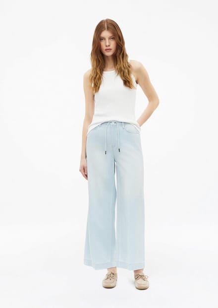 s.Oliver - female - Suri culotte jeans / regular fit / high rise / wijde pijp / in linnenmix