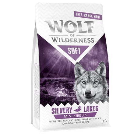 1kg Mini "Soft Silvery Lakes" Scharrelkip & Eend Wolf of Wilderness Hondenvoer