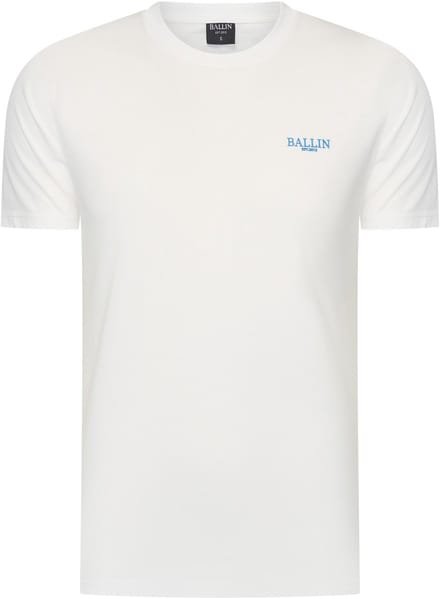 Heren Tee SS met Ballin Est. 2013 Mediterranean Backprint Shirt Print - Wit - Maat S