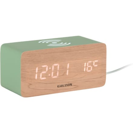Karlsson wekker block w. phone charger led - 7,4x15x7,1 cm