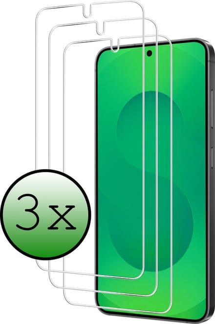 Screenprotector - 3 Stuks Geschikt voor Samsung Galaxy S25 Plus - Extra Sterk - Beschermglas - Gehard Glas - Tempered Glass - Screen Protector