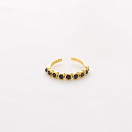 Bijoutheek Ring (Sieraad) Steentjes Rond Zwart