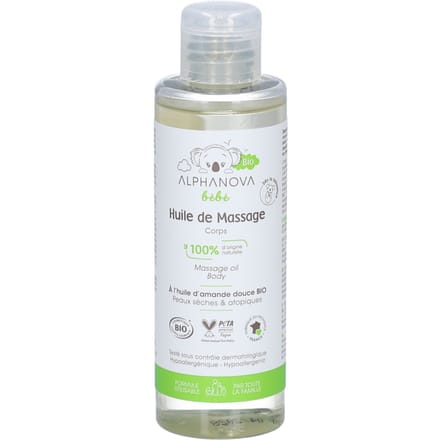 Alphanova Bébé Hydraterende en Verzachtende Massageolie 100 Etherische olie