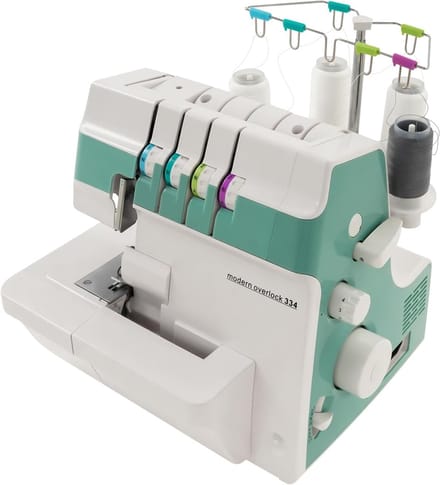 Overlockmachine - Serger machine - Kleding naaien - Differentiële transportfunctie - 1200 steken/m - Groen wit