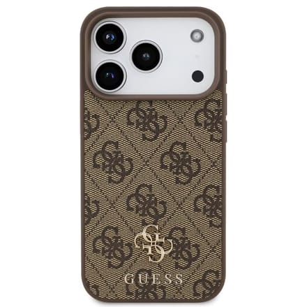 Guess 4G Metal Logo Backcover MagSafe voor de Apple iPhone 17 Pro - Bruin