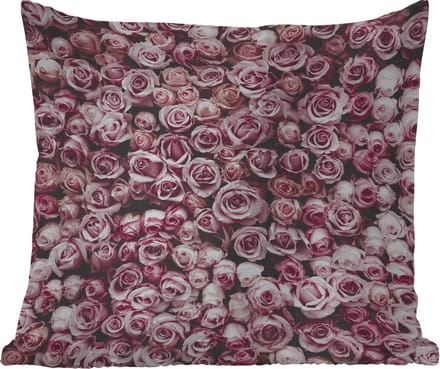 Buitenkussen - Bloemen - Rozen - Natuur - Roze - Botanisch - 45x45 cm - Weerbestendig