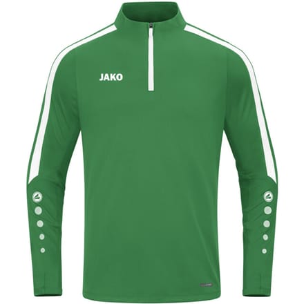 Jako Power Ziptop Heren - Sportgroen / Wit | Maat: S