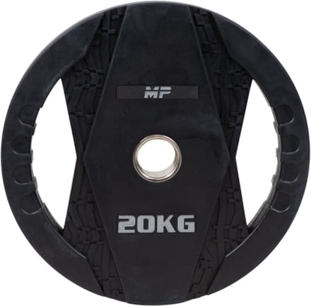 Muscle Power Olympische Halterschijf met Handgrepen - Rubber - 20 kg