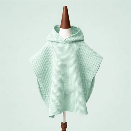 Badponcho Kinderen 100% Katoen – Zachte Kinderponcho met Capuchon & Drukknopen – Beige 2-6 Jaar