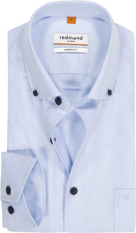 Redmond modern fit overhemd - Oxford - blauw