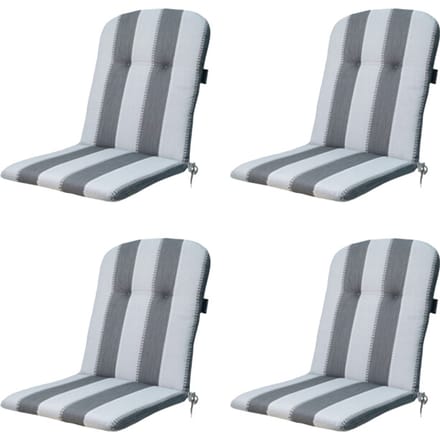 Madison - Kuipstoelkussen Hoge Rug Banda grey - Ca. 96x45 cm - Set van 4