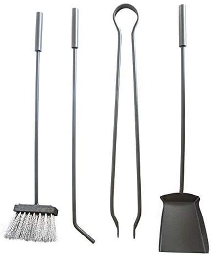 Schoorsteenaccessoireset voor open haard - modern smeedijzer design