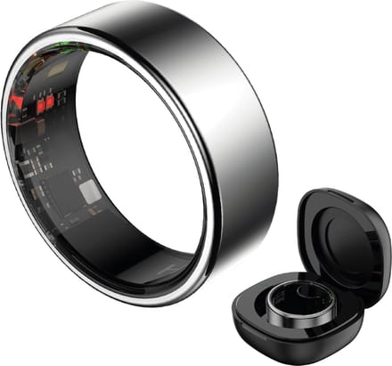HAALE II Smart Ring met Oplaadcase - Brushed Silver - Size 12