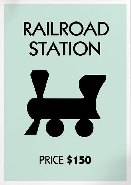 Railroad Station (Monopoly) | Poster | A3: 30 x 40 cm