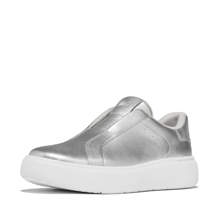 FitFlop FitFlop Rtg Leather Laceless Sneakers ZILVER - Maat 36