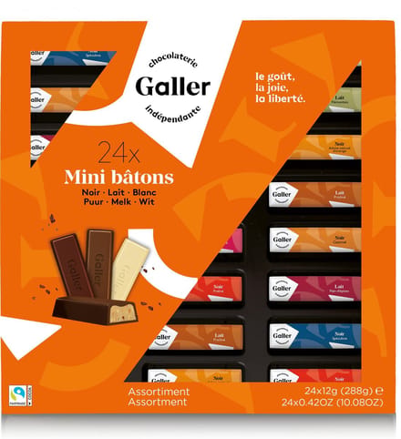 Galler Chocolade Giftbox 11 Smaken - 24 Mini Repen