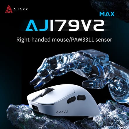 AJAZZ AJ179 V2 MAX Tri-mode rechtshandige muis 56g Lichtgewicht PAW3311 Sensor Huanuo Micro Switch TelinkMicrochip 179V2 MAX WHITE