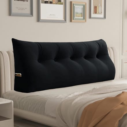 Groot Driehoekig Rugkussen voor Bed en Hoofdeinde met Afneembare FluWelen Hoes