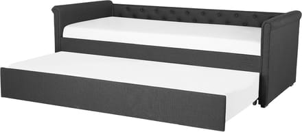 LIBOURNE - Onderschuifbed - Donkergrijs - 80 x 200 cm - Polyester