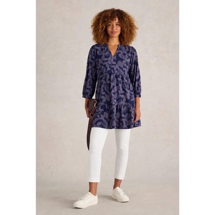White Stuff Marlie Jersey Tunic Navy Print Größe: 8 | Blusenkleider Outlet | Damen | Blau