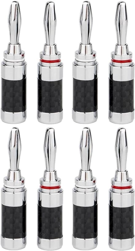 Luidspreker Connectoren - Audiokabels Adapters - Muziek Systeem - Koolstofvezel Behuizing - 4 mm Diameter - Zwart