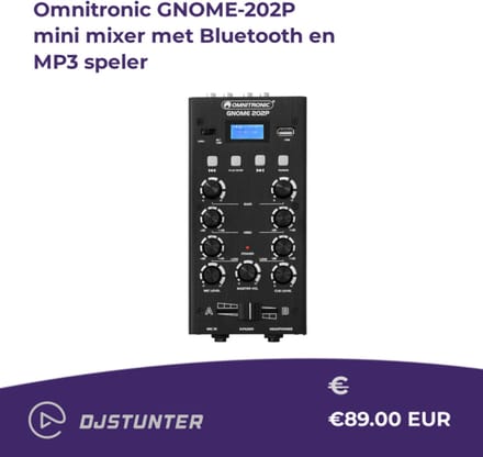OMNITRONIC Mengpaneel - Audio mixer GNOME-202P Mini Mixer -  black