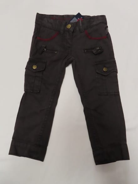 Lange broek - Meisjes - Bruin afgewerkt met rood - 2 jaar 92