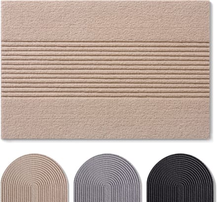 Blumtal Japandi Deurmat - Anti-slip - Polyester 60 x 90 cm - Beige - Gestreept