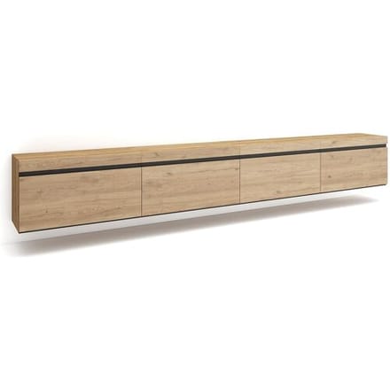 Skraut Home TV-Meubel, Lowboard, 320x35x45cm, Groot formaat TV, Hangend, Eiken