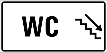 Wc trap omlaag sticker rechts 400 x 200 mm