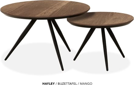 Maxfurn - Set van 2 ronde salontafels met verjongde rand | kleur: Mokka