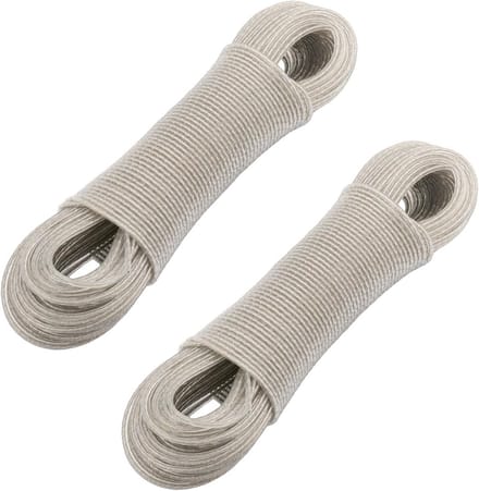 Wasknijperlijn Set - Waslijn Buiten - Kleding Drogen - Extra Sterk Staalkern - 2x 30 Meter - Transparant