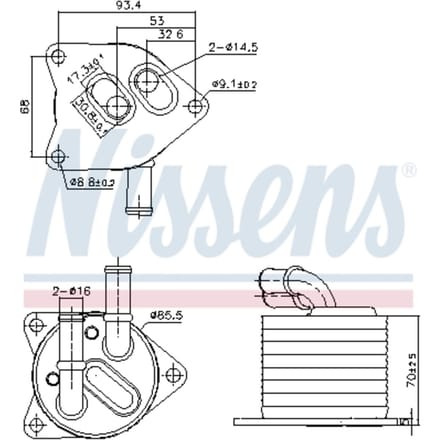 Olie radiator, automatische versnellingsbak NISSENS 91396