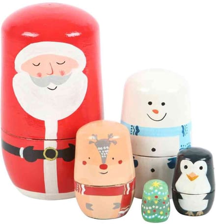 Something Different - Christmas Russian Nesting Doll Set Ornament - Multicolours