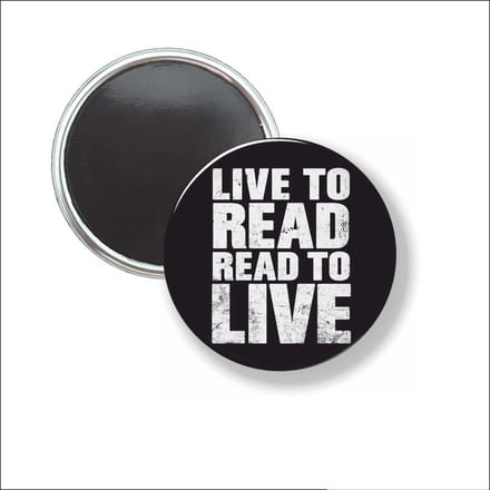 Button Met Magneet 58 MM - Live To Read Read To Live - NIET VOOR KLEDING