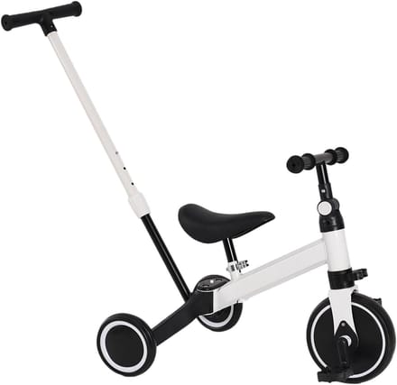 Kinderdriewieler - Loopfiets Kinderwagen - Buiten Spelen - Multifunctioneel Groeiend - 60 cm breed - Wit