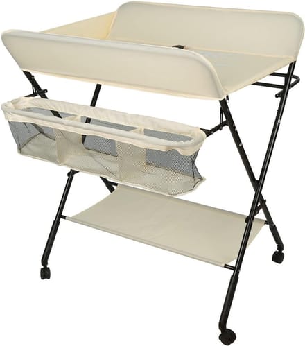 Draagbare en Opvouwbare Luiertafel met Opbergruimte