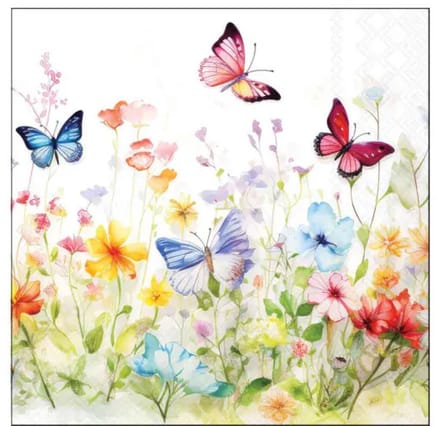 Ambiente - Servetten - Klein - Butterflies in Field