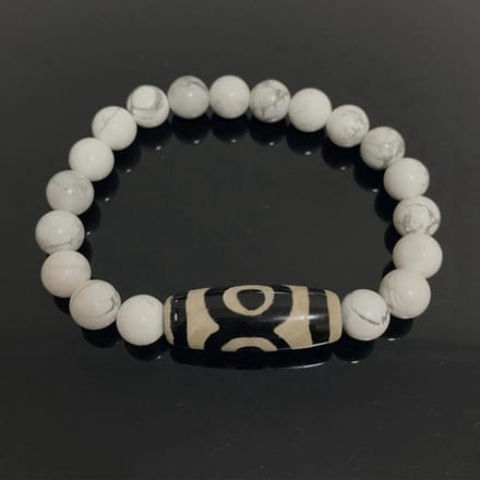 Sorprese armband - Tibetaanse Dzi - armband heren - wit - unisex - cadeau - Model H - Sinterklaas - Kerst - Cadeau