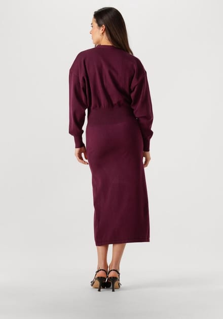 Ydence Knitted Dress Claudia Dames - Jurk - Bordeaux - Maat M