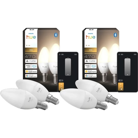 Philips Hue Kaarslamp White E14 4-Pack