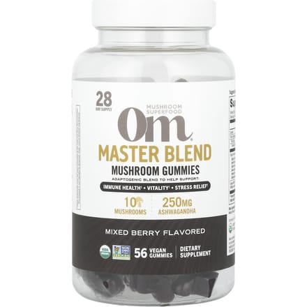 Master Blend Paddenstoel Gummies, Gemengde Bes, Vegan Gummies 56 Stuks