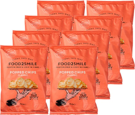 Food2Smile | Popped Chips Classic | 90g | 8 stuks | 8 x 90g