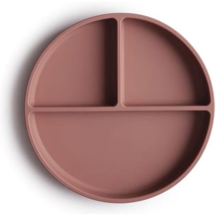 Mushie siliconen vakjes bord - Kleur Cloudy Mauve - Kinderservies
