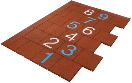 Rubbermagazijn - Hink-stap-sprong tegels - Set (9 tegels) - Per 2,25 m² - Dikte 4,5 cm