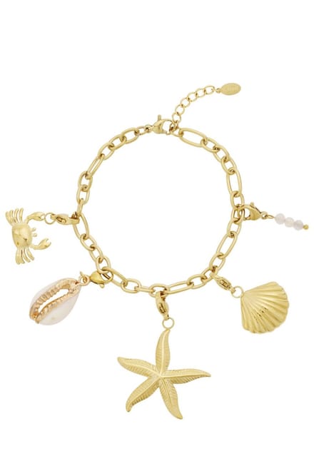 Bedelarmband - Stainless steel - Mix en match - Goudkleur
