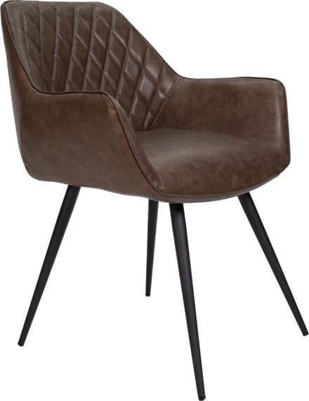 Bolt Edge Eetkamerstoel - Kunstleer - Metalen poten - Zithoogte 49cm